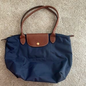 Lightly used navy small Longcamp tote bag